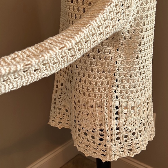 Crochet Open Stitch Knit Sweater - Picture 4 of 9